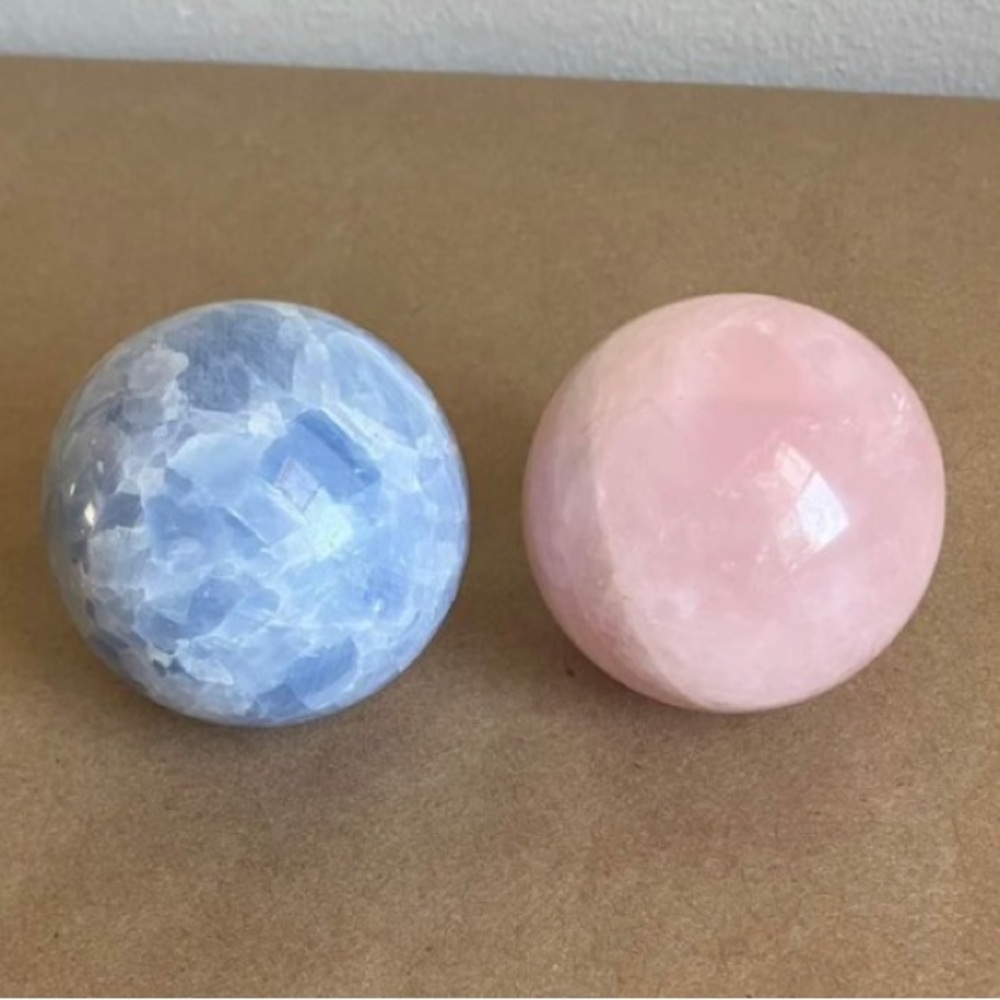 Crystal Ball Sphere Pair of 2